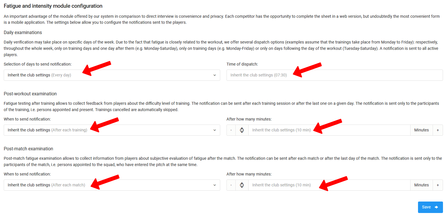 Notification configuration
