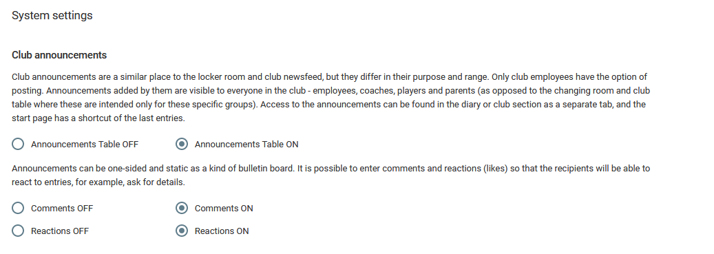 System configuration