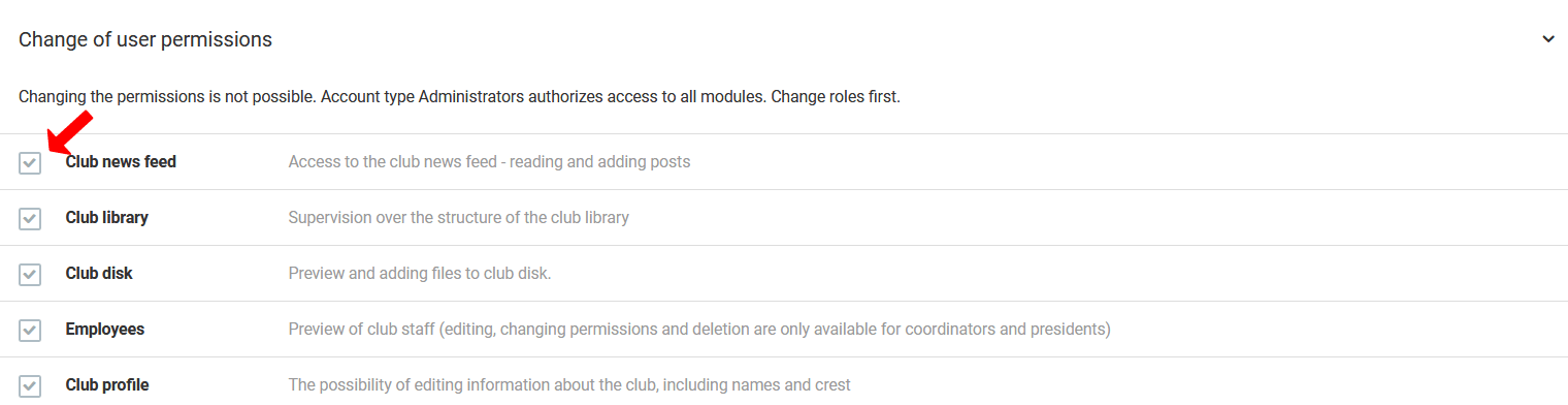 Permission modules
