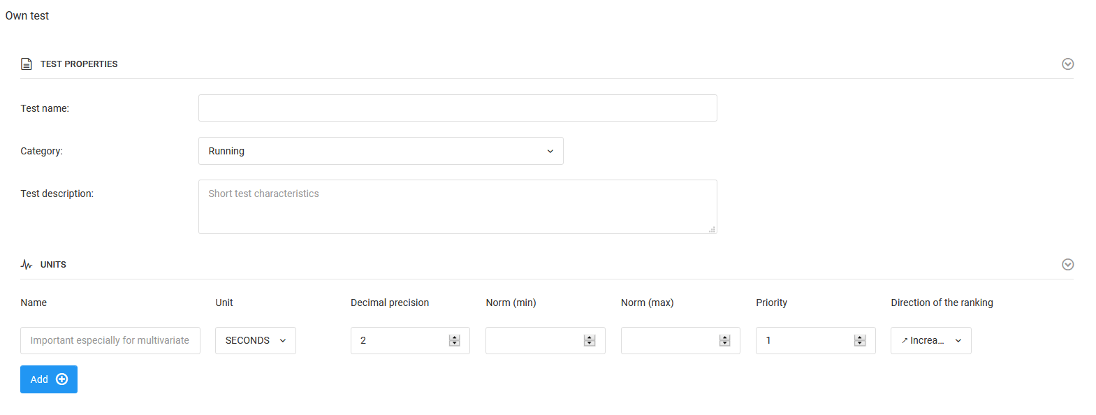 Creating a test