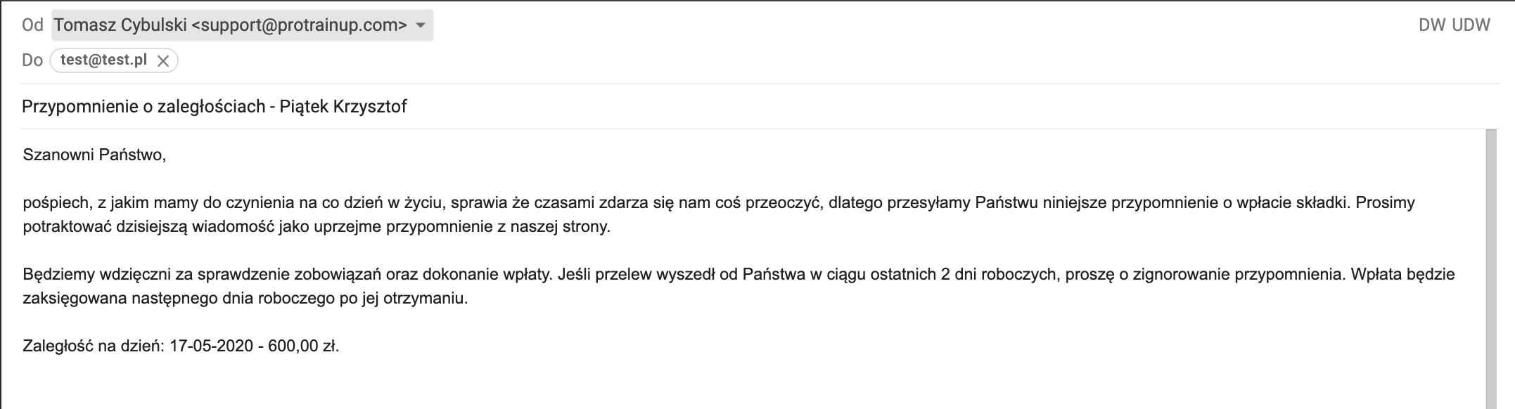 Manual reminder email client