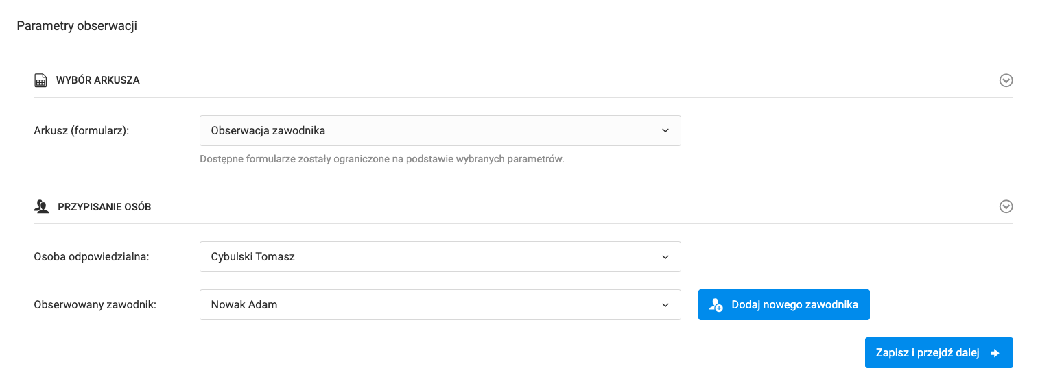 Observation parameters
